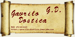 Gavrilo Dostica vizit kartica